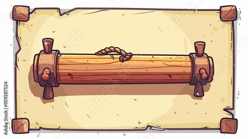 Detailed Pirate Wooden Peg Leg Vector Illustration on White Background photo