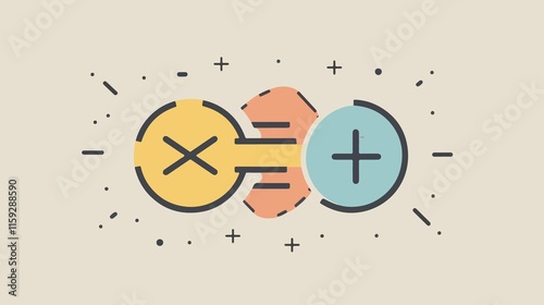 Plus and Minus Icon Outline Vector Illustration photo