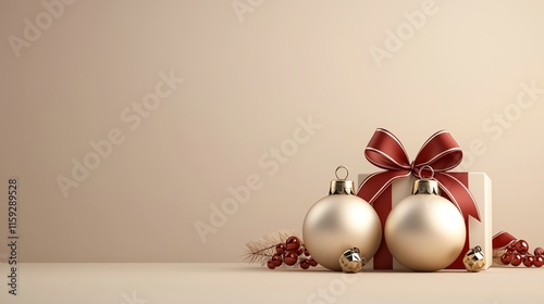 3Drendered holiday bells featuring subtle sale texts, Christmas Discounts, innovative craftsmanship