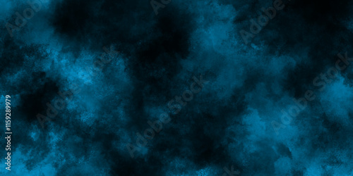 Beautiful stylist modern blue texture background with smoke, blue grunge watercolor patterned background with clouds, navy blue scratched grunge watercolor paper background.