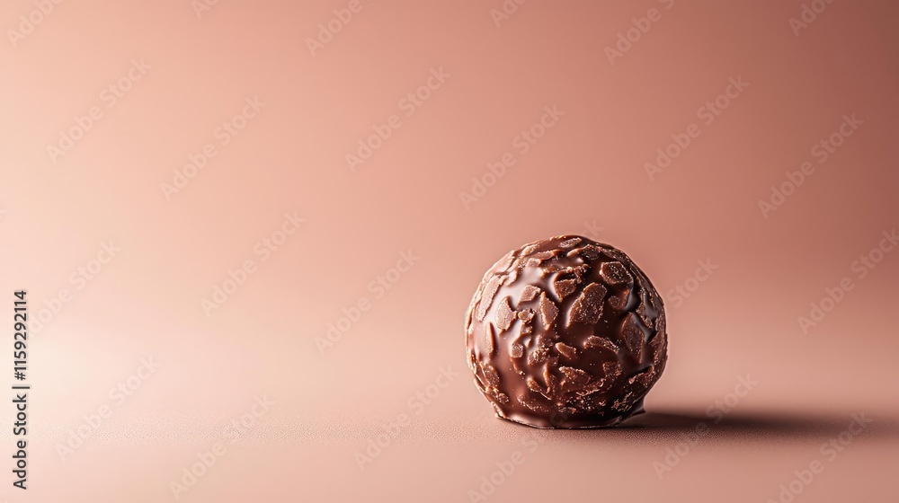 Minimal chocolates idea. A beautifully crafted chocolate ball on a smooth, soft background. Minimal chocolates idea. A beautifully crafted chocolate ball on a smooth, soft background.