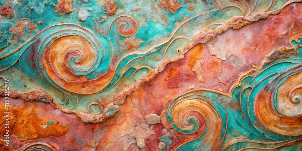 Abstract Colorful Swirls in Textured Pattern Abstract Colorful Swirls in Textured Pattern