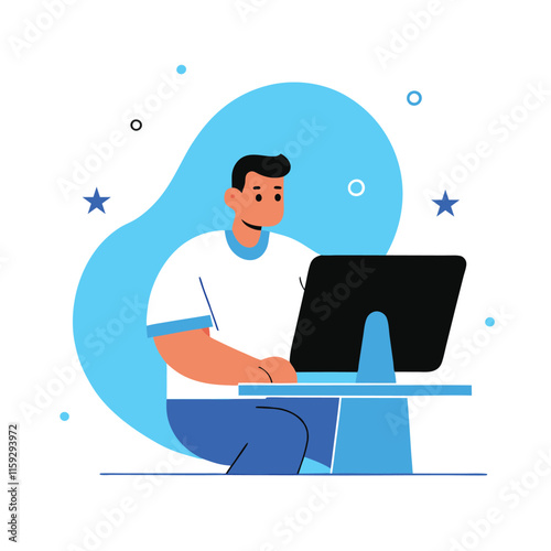 a flat character using desktop