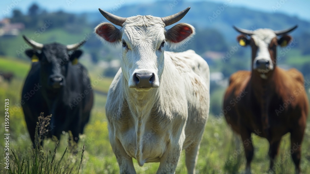 Realistic Farming Scene with Cows in Natural Lighting Realistic Farming Scene with Cows in Natural Lighting