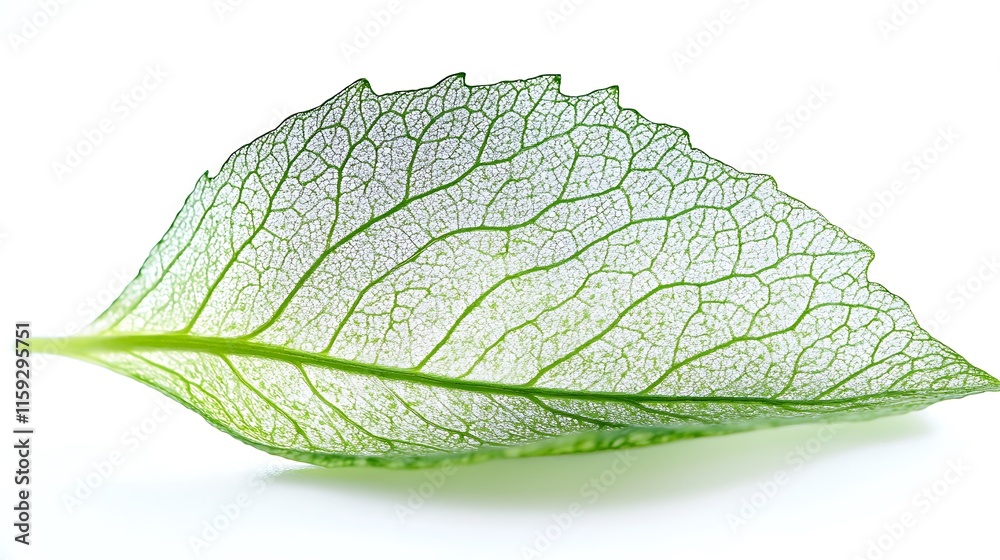Obraz premium Delicate leaf structure nature macro photography white background