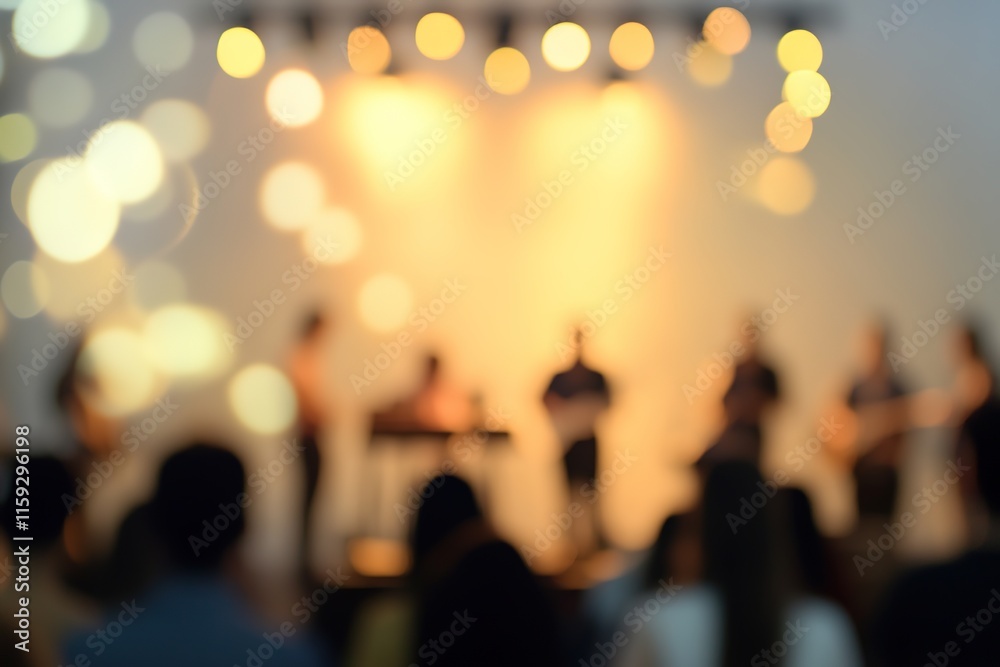 image of cultural event with blurred people in background and clear space for promotional text image of cultural event with blurred people in background and clear space for promotional text