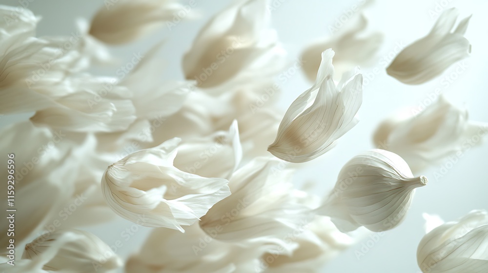 Floating white petals nature close-up serene environment abstract Floating white petals nature close-up serene environment abstract