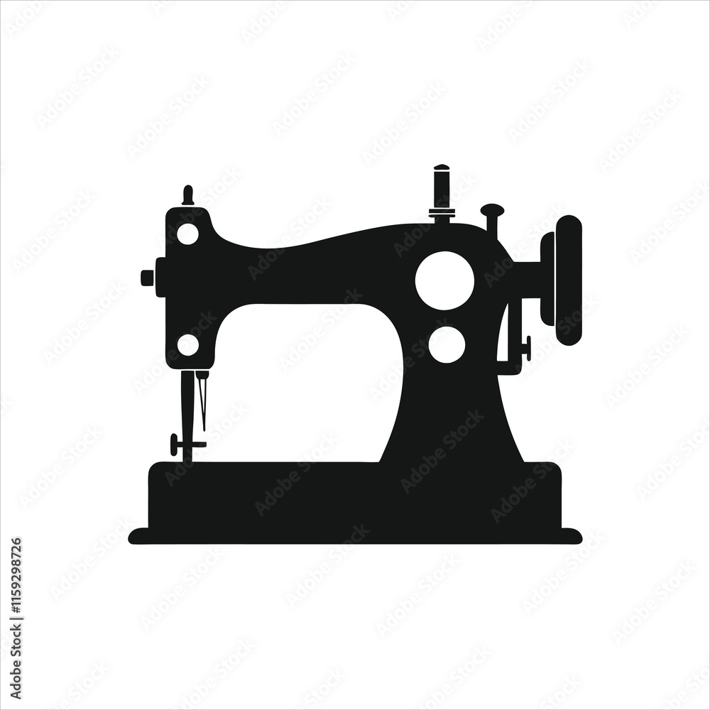 Manual Sewing Machine Silhouette Vector Icon Collection Manual Sewing Machine Silhouette Vector Icon Collection