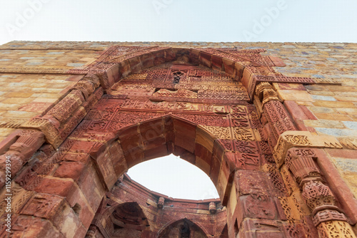 The ornate carving at the interior walls of the Tomb of Shams al-Din Iltutmish at Qutab Complex, New Delhi, bears the rich testimony of rich amalgamation of Hindu motifs into Islamic architecture. photo