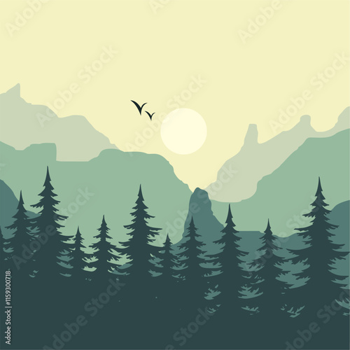 landscape with mountains