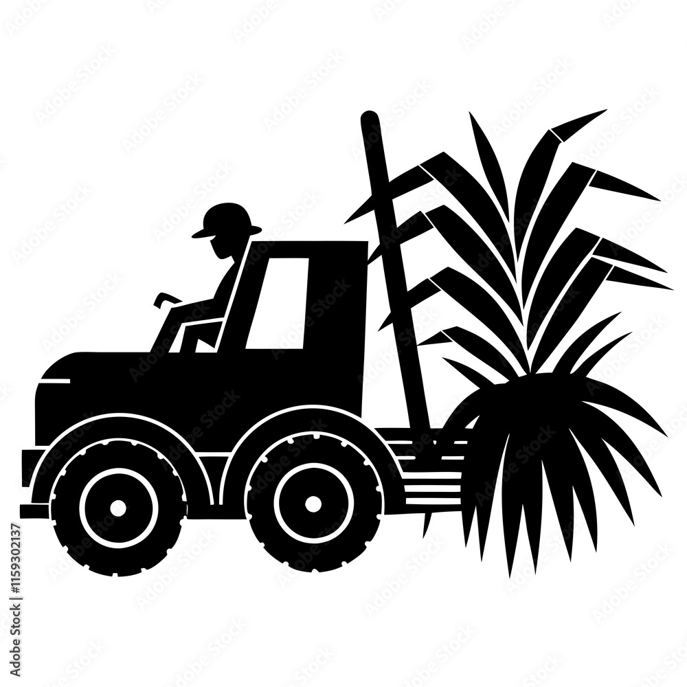Naklejka premium tractor silhouette vector