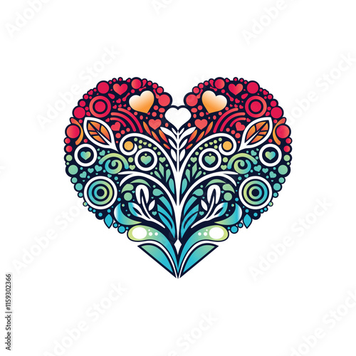 unique colorful love shape vector design
