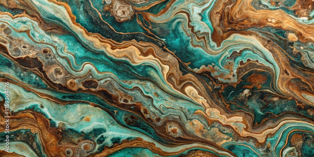 Abstract Swirl Pattern with Turquoise and Brown Tones Abstract Swirl Pattern with Turquoise and Brown Tones