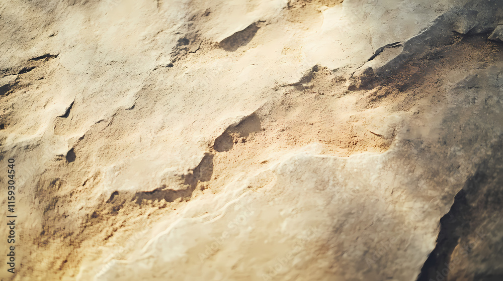 Obraz premium Sandstone Texture: Close-up view of natural sandstone, showcasing its intricate texture, color variations, and unique patterns. Ideal for backgrounds or design elements. 