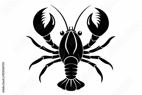 black lobster vector icon. Lobster silhouette lobster icon isolated on white background
 photo