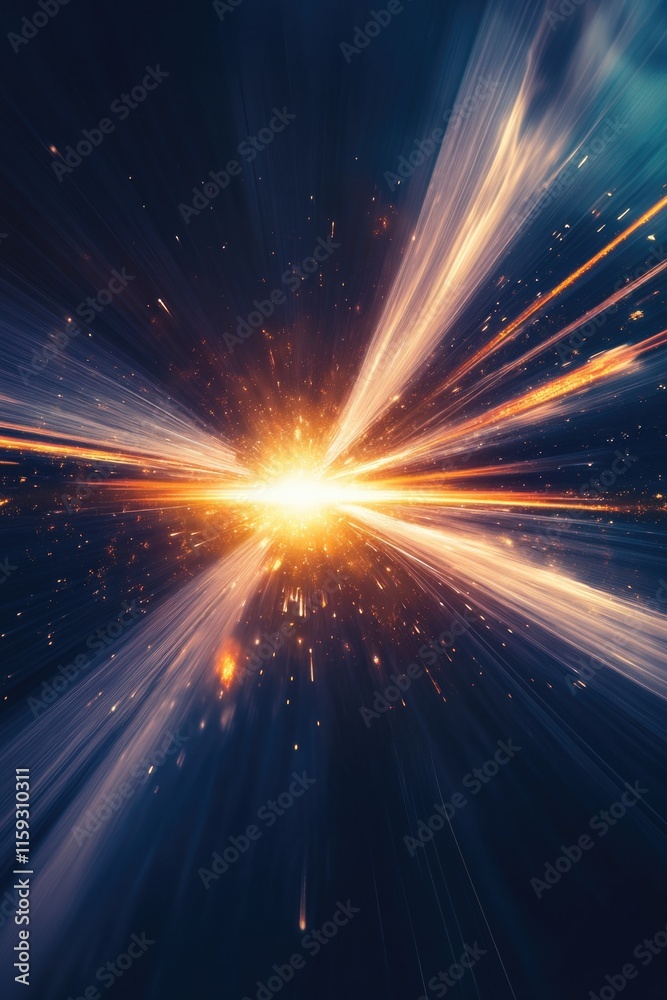An energetic explosion of space and stars with a vibrant burst of sparks and light. An energetic explosion of space and stars with a vibrant burst of sparks and light.