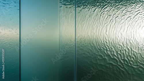Textured glass wall with a wave pattern, creating an abstract atmosphere  Ideal for modern interior design or architectural concepts