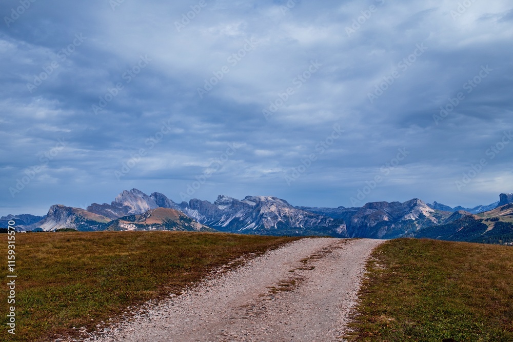 View of the Seiser Alm, the largest high alpine pasture in Europe in Italy. View of the Seiser Alm, the largest high alpine pasture in Europe in Italy.