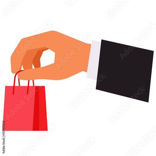 hand with shopping bag