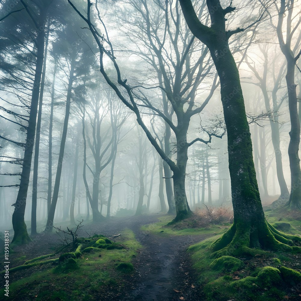 Obraz premium foggy forest
