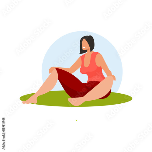 woman sitting on grass