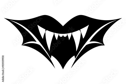 Vampire Fangs Icon for Halloween on White Background