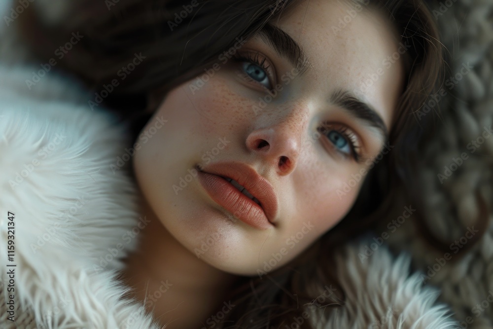 Portrait of a young woman with minimal makeup, highlighting natural beauty and skin care. Portrait of a young woman with minimal makeup, highlighting natural beauty and skin care.