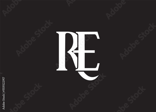 RE Logo Design Vector Template
