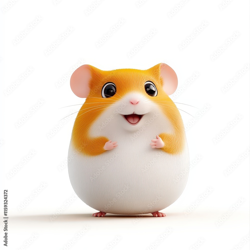 a happy hamster cartoon, animal character, 3D illustration, delightful and shiny, isolated on white background a happy hamster cartoon, animal character, 3D illustration, delightful and shiny, isolated on white background