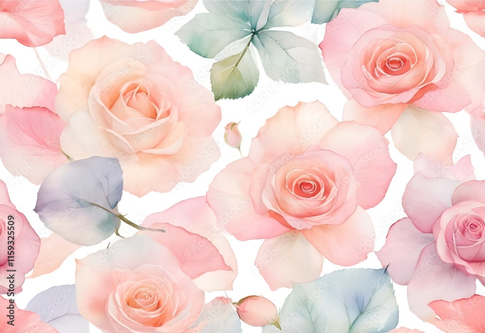 Fototapeta premium Seamless pattern Rosenblüten