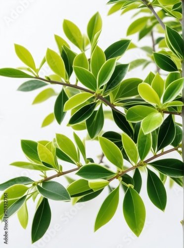 euonymus branches. Green and vibrant leaves close up showcasing nature's beauty in a serene setting photo