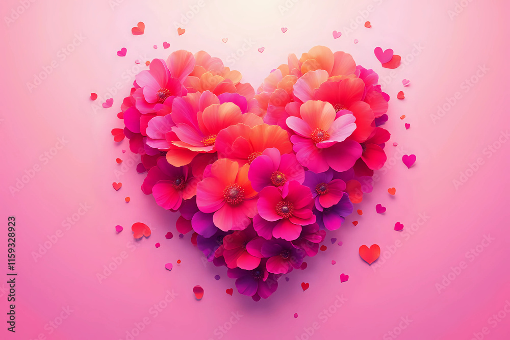 Obraz premium Valentines day card 2025 concept. Heart for Valentines Day 2025 Background.