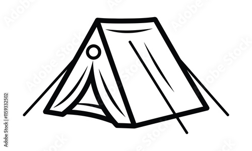 tent icon, silhouette, outline, vector, illustration, isolated on a white background