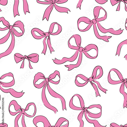 Beautiful Bows holiday design pattern seamless Vector Illustration
