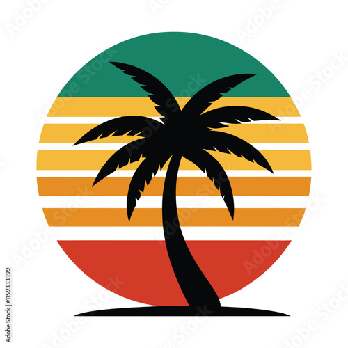 Vintage Retro Coconut Tree Timeless Tropical Illustrations for Creative Projects