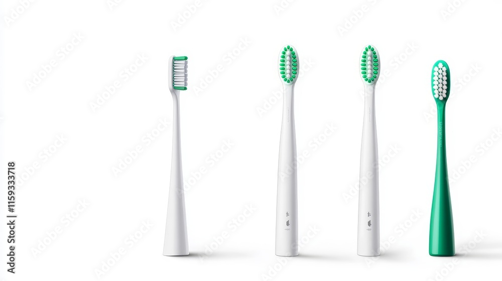 Modern Toothbrush Collection on White Background Featuring Different Designs and Colors for Effective Oral Hygiene and Dental Care Needs Modern Toothbrush Collection on White Background Featuring Different Designs and Colors for Effective Oral Hygiene and Dental Care Needs