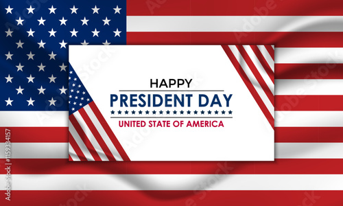 Happy Presidents Day Concept with the US National Flag Vector illustration. Design for banner, cards, prints, social media, poster, flyer and background design template.