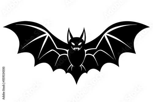 Vector Halloween Bat Icon Illustration Silhouette