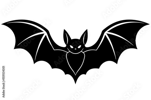 Vector Halloween Bat Icon Illustration Silhouette