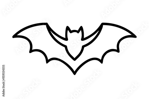 Vector Halloween Bat Icon Illustration Silhouette