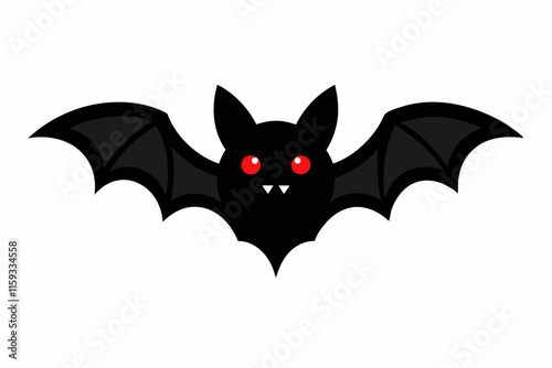 Vector Halloween Bat Icon on White Background