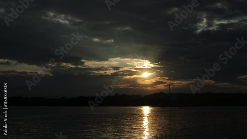 Sunset over the river