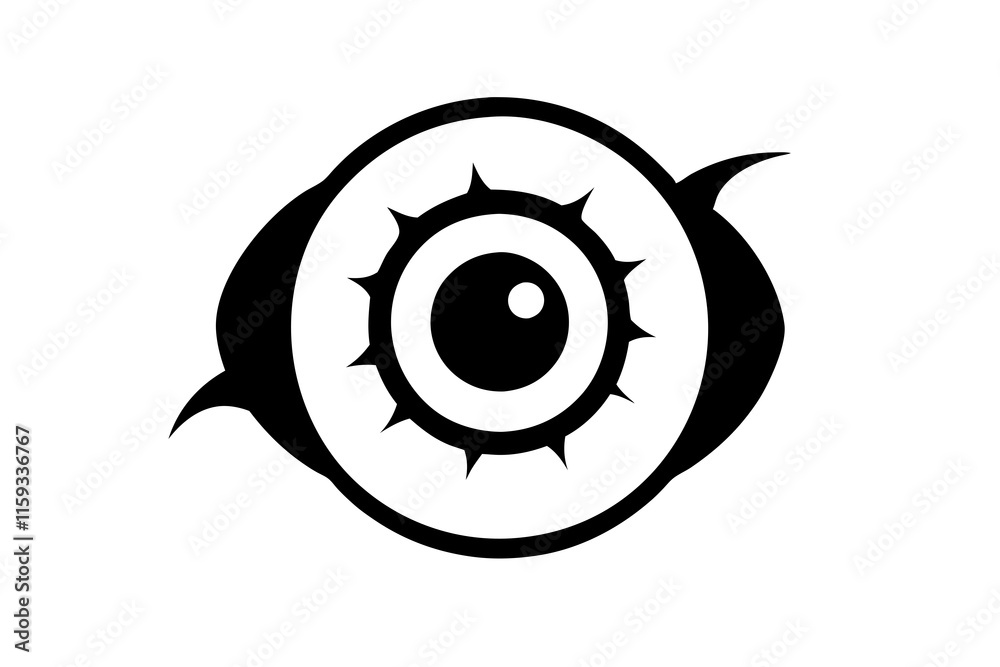 Vector Halloween Eyeball Icon Design on White Background