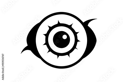 Vector Halloween Eyeball Icon Design on White Background