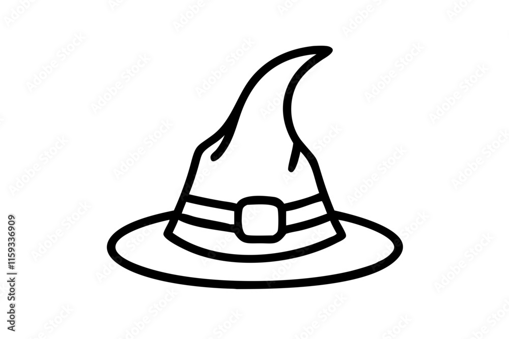 Vector Halloween Witch Hat Icon on White Background Vector Halloween Witch Hat Icon on White Background