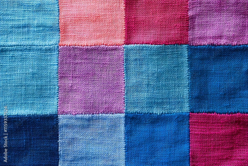 Vibrant Hand Stitched Textile Texture for Advertising Banners and Commercial Photography