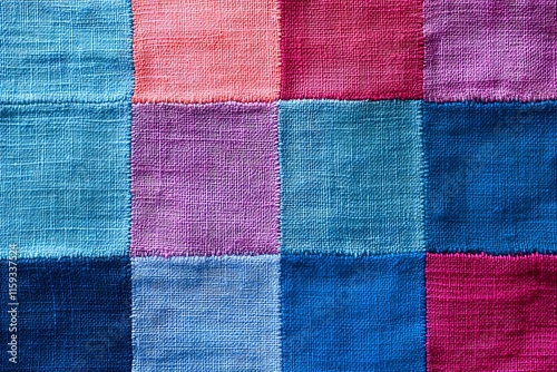 Vibrant Hand Stitched Textile Texture for Advertising Banners and Commercial Photography