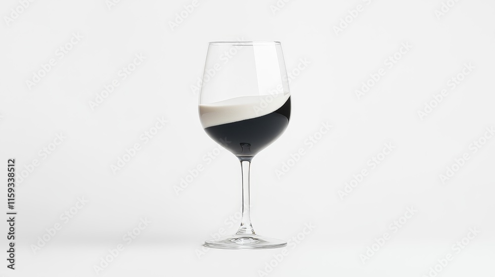 Elegant Glass of Dark and Light Liquid on a Minimalist Background Showcasing the Contrast of Colors for a Modern Dining Experience or Beverage Presentation Elegant Glass of Dark and Light Liquid on a Minimalist Background Showcasing the Contrast of Colors for a Modern Dining Experience or Beverage Presentation