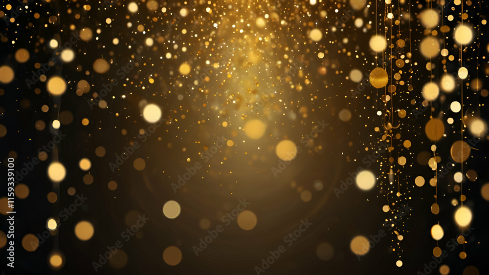 Festive Party Background with Glimmering Gold Bokeh Lights Creating a Warm, Elegant Yellow-Gold Atmosphere Festive Party Background with Glimmering Gold Bokeh Lights Creating a Warm, Elegant Yellow-Gold Atmosphere