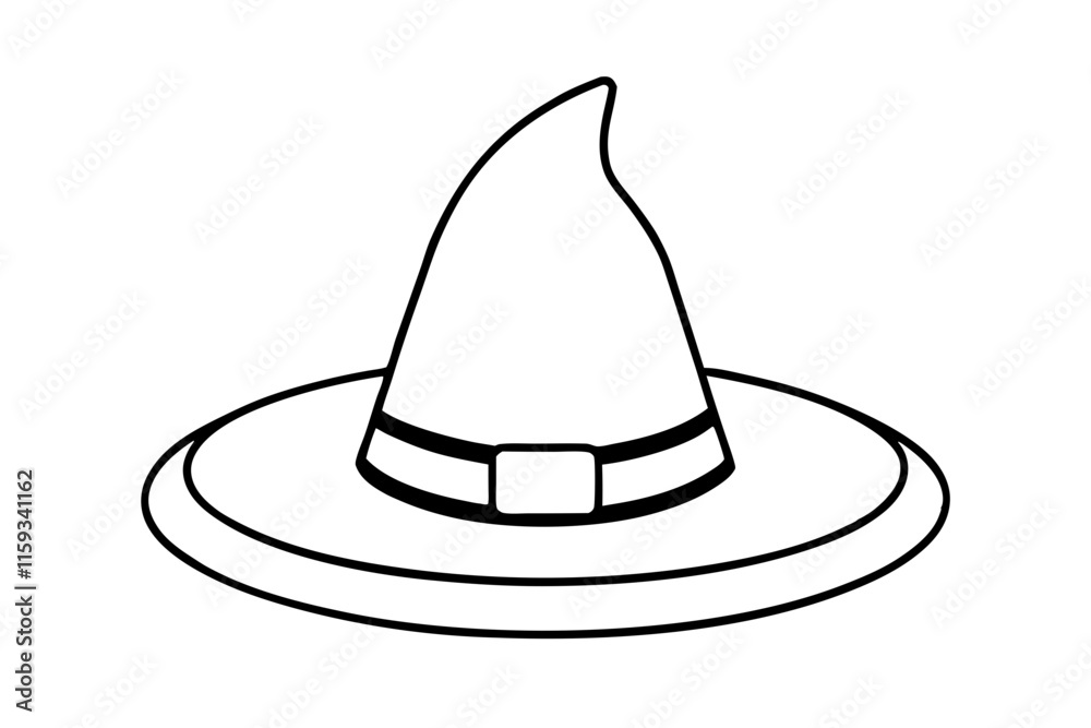 Vector Witch Hat Icon on White Background - Halloween Symbol Vector Witch Hat Icon on White Background - Halloween Symbol